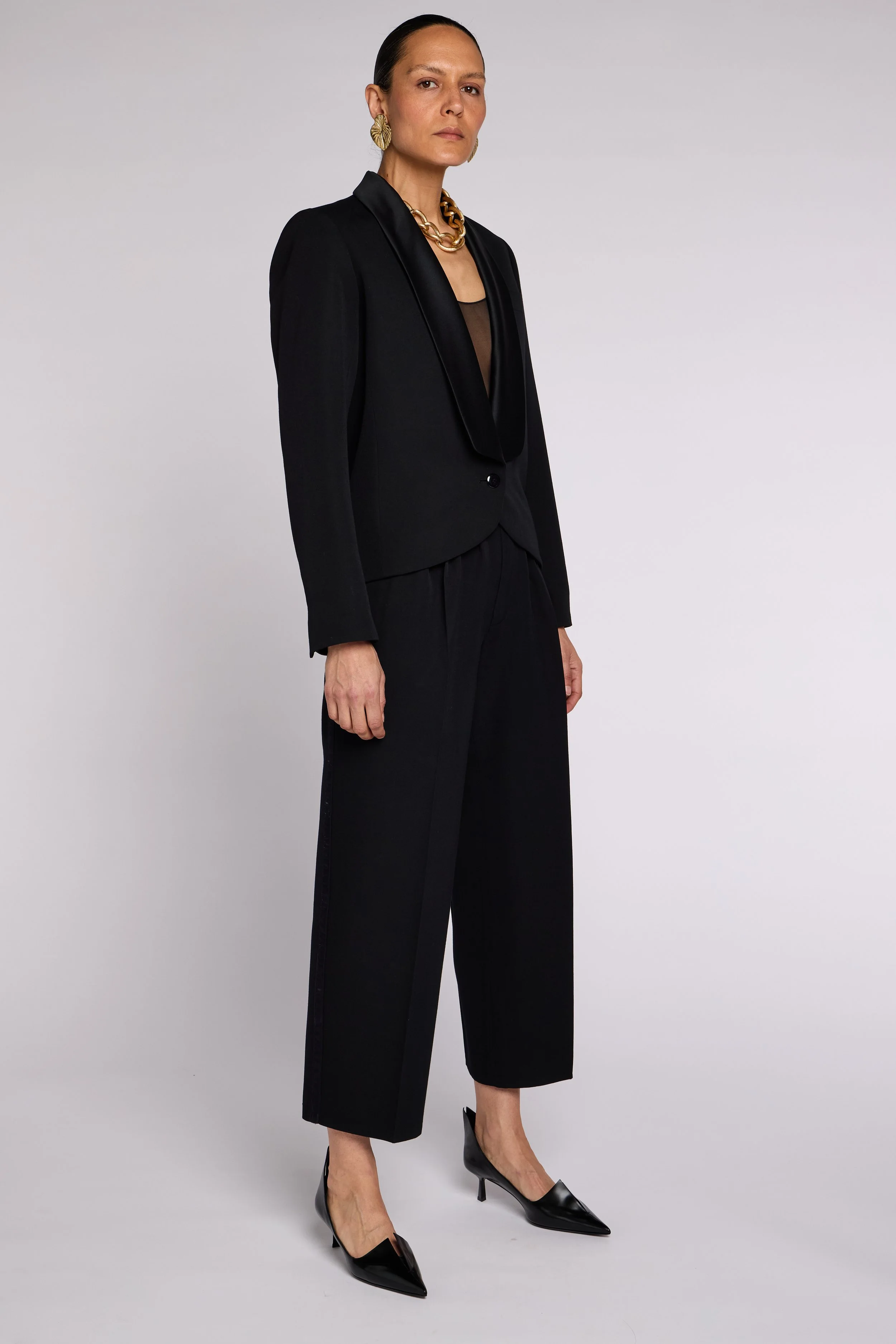 Saint Laurent Rive Gauche S/S 1984 Square Lapel Le Smoking Suit